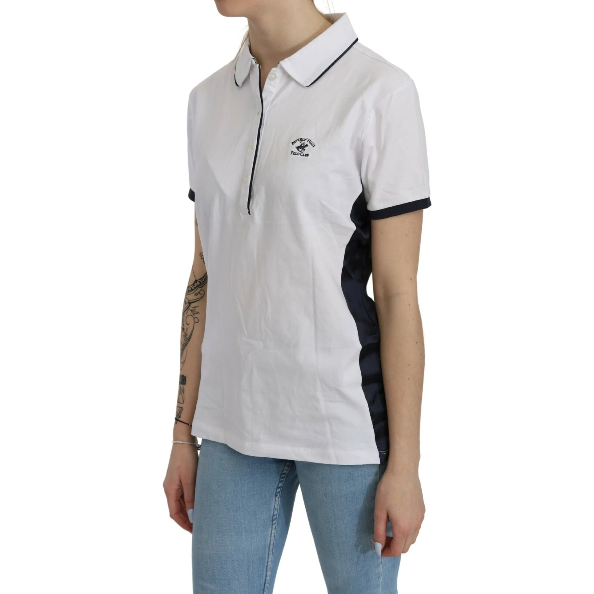 Cotton White Collared Short Sleeve Top