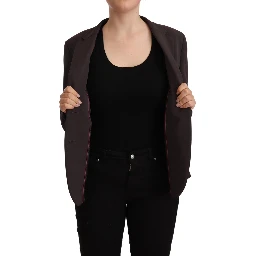 Brown Long Sleeve Single Breasted Women Jacket Blazer