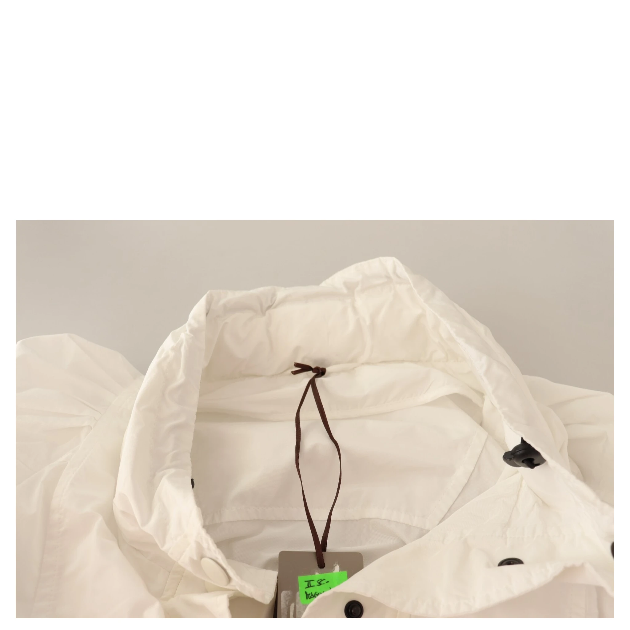 Button Down White Long Sleeve Polyester Jacket