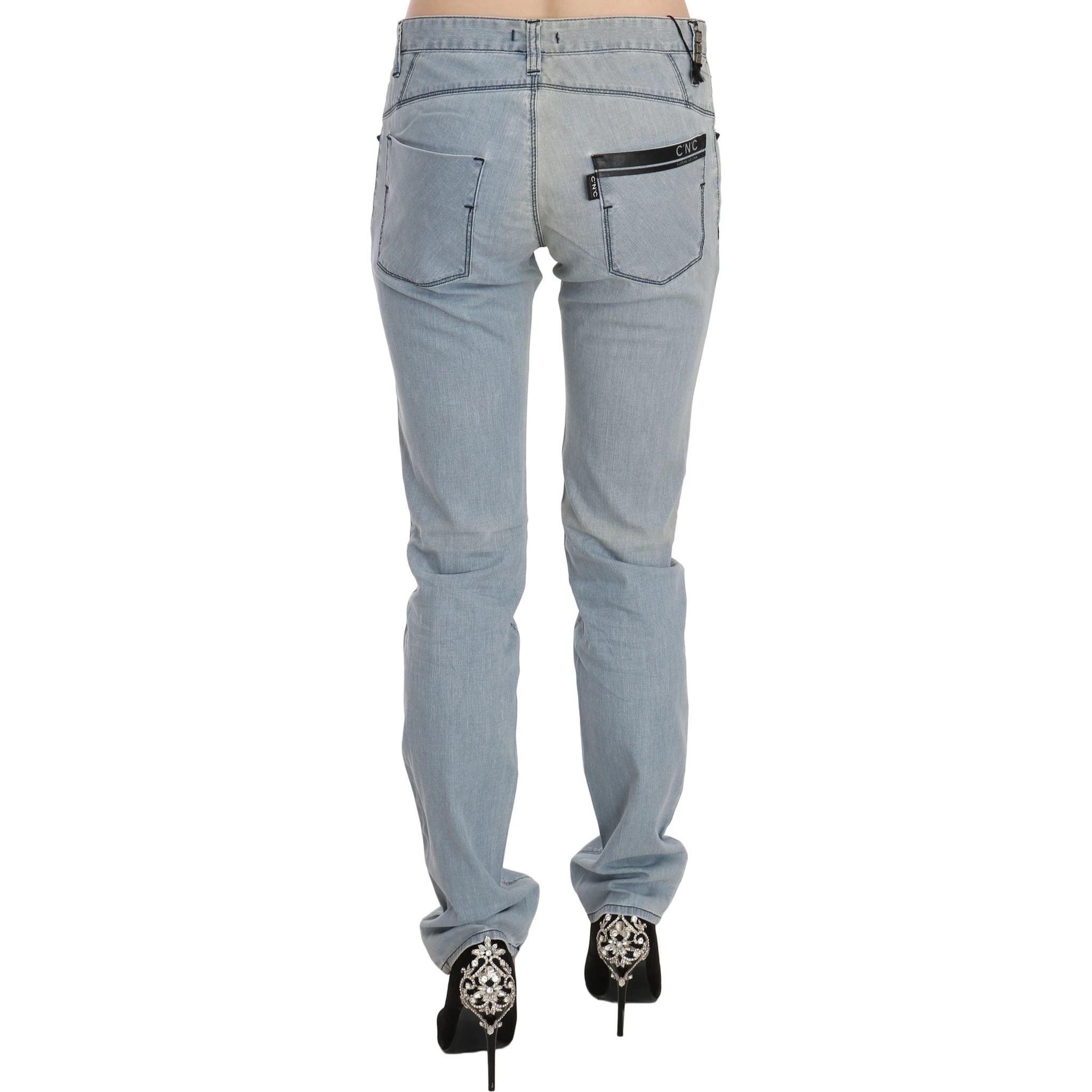 Light Blue Mid Waist Skinny Denim Jeans