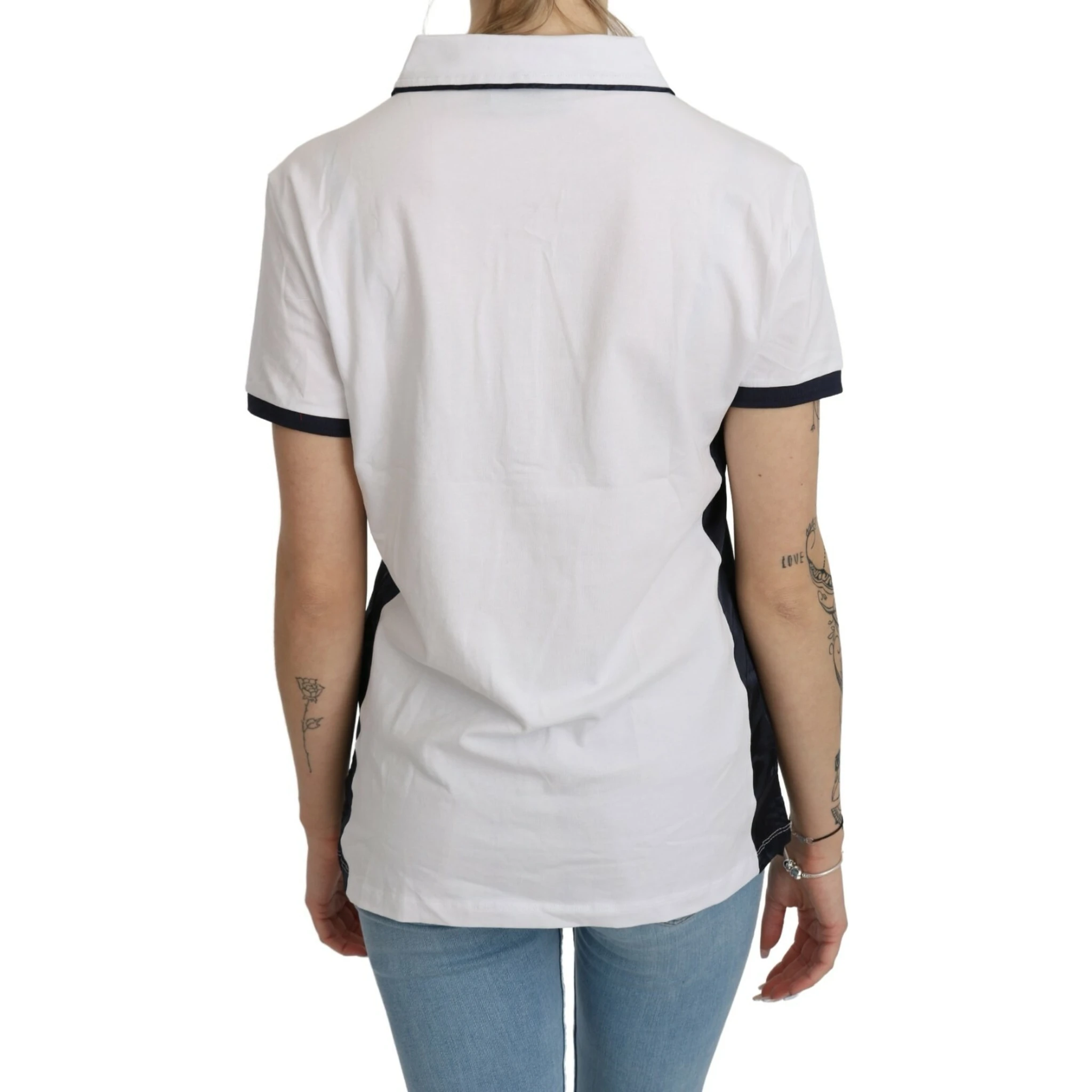 Cotton White Collared Short Sleeve Top