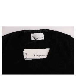 Black 100% Lana Wool Blouse Women T-shirt Top