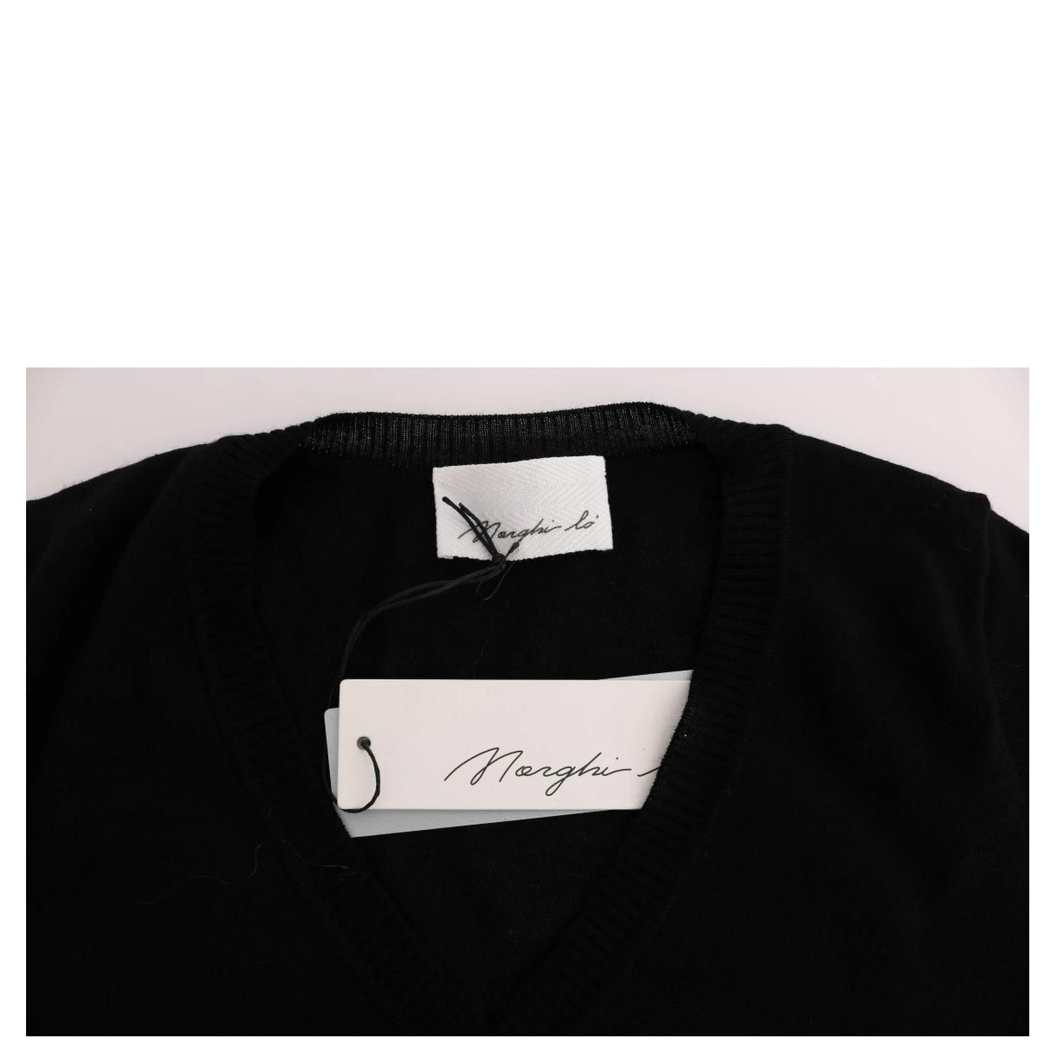 Black 100% Lana Wool Blouse Women T-shirt Top