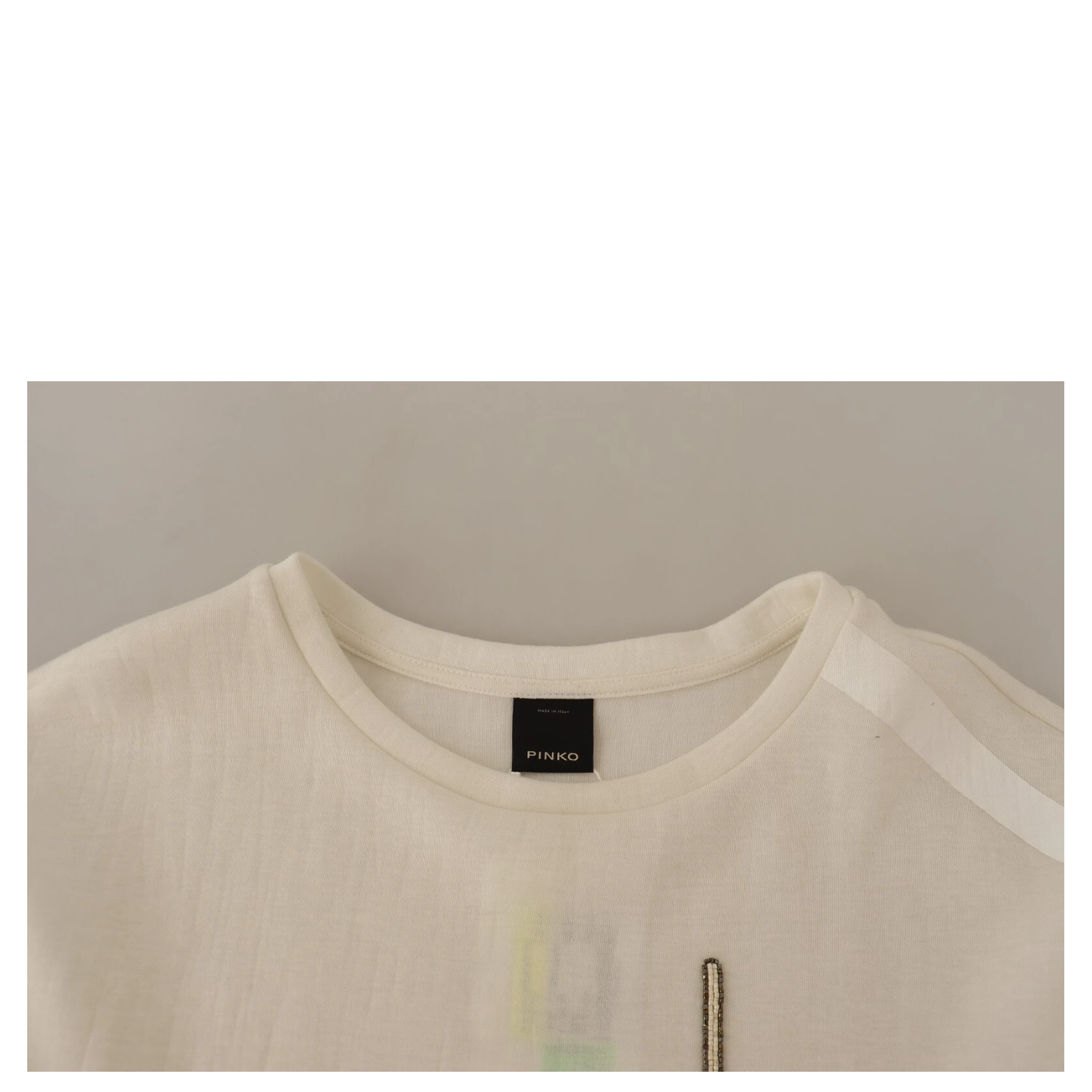 Beige Logo Long Sleeve Cropped Pullover Sweater