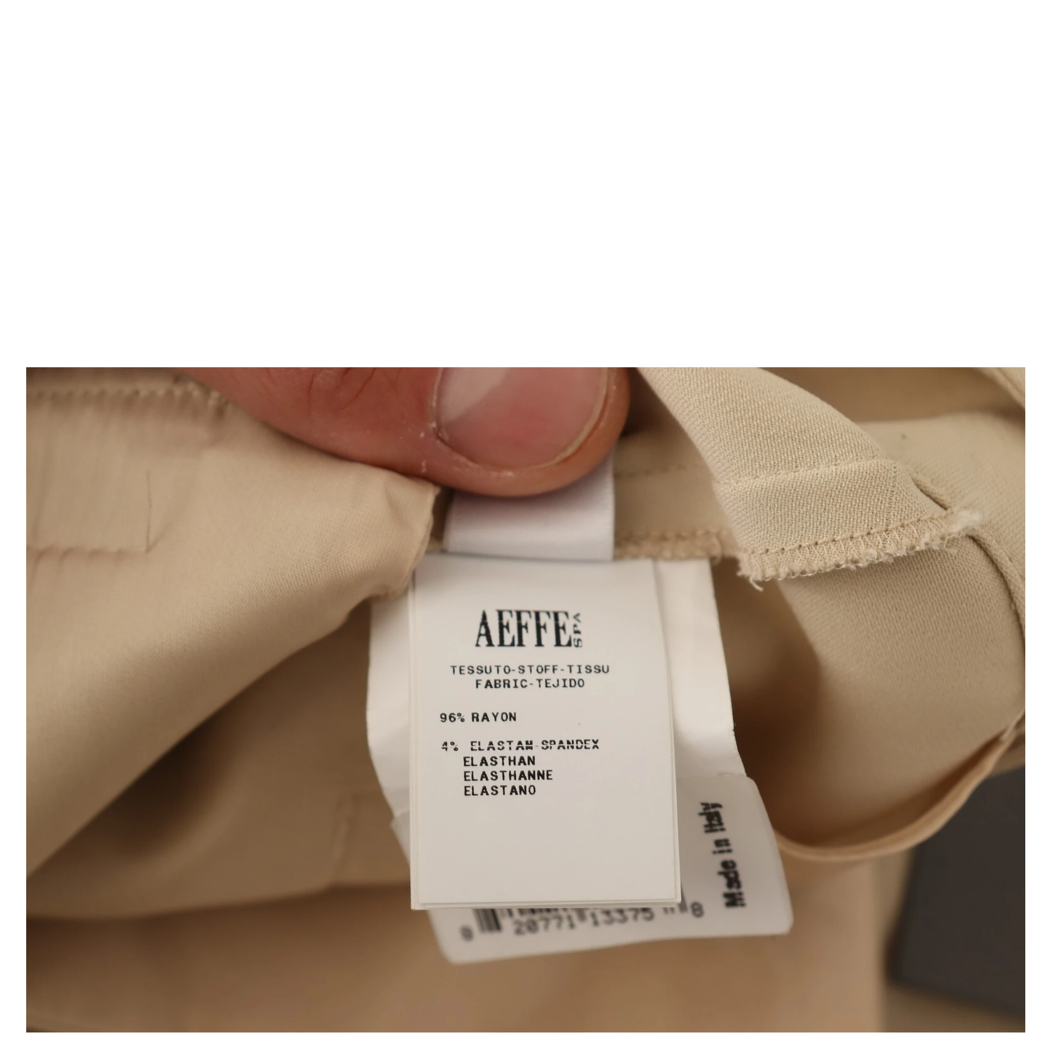 Beige Viscose High Waist Flared Dress Trouser Pants