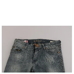 Blue Washed Low Waist Slim Fit Skinny Denim Casual Jeans