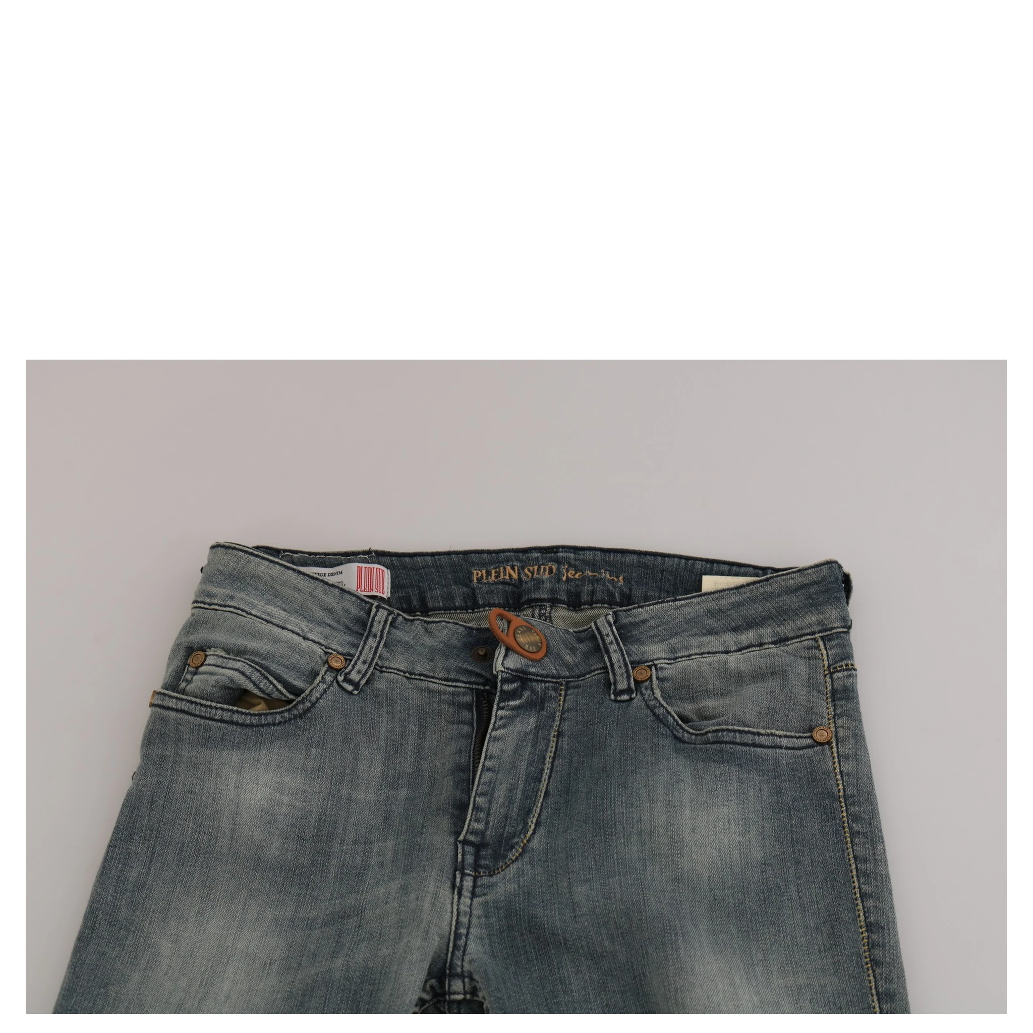 Blue Washed Low Waist Slim Fit Skinny Denim Casual Jeans