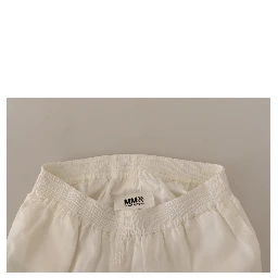 White High Waist Cropped Women Trouser Pants
