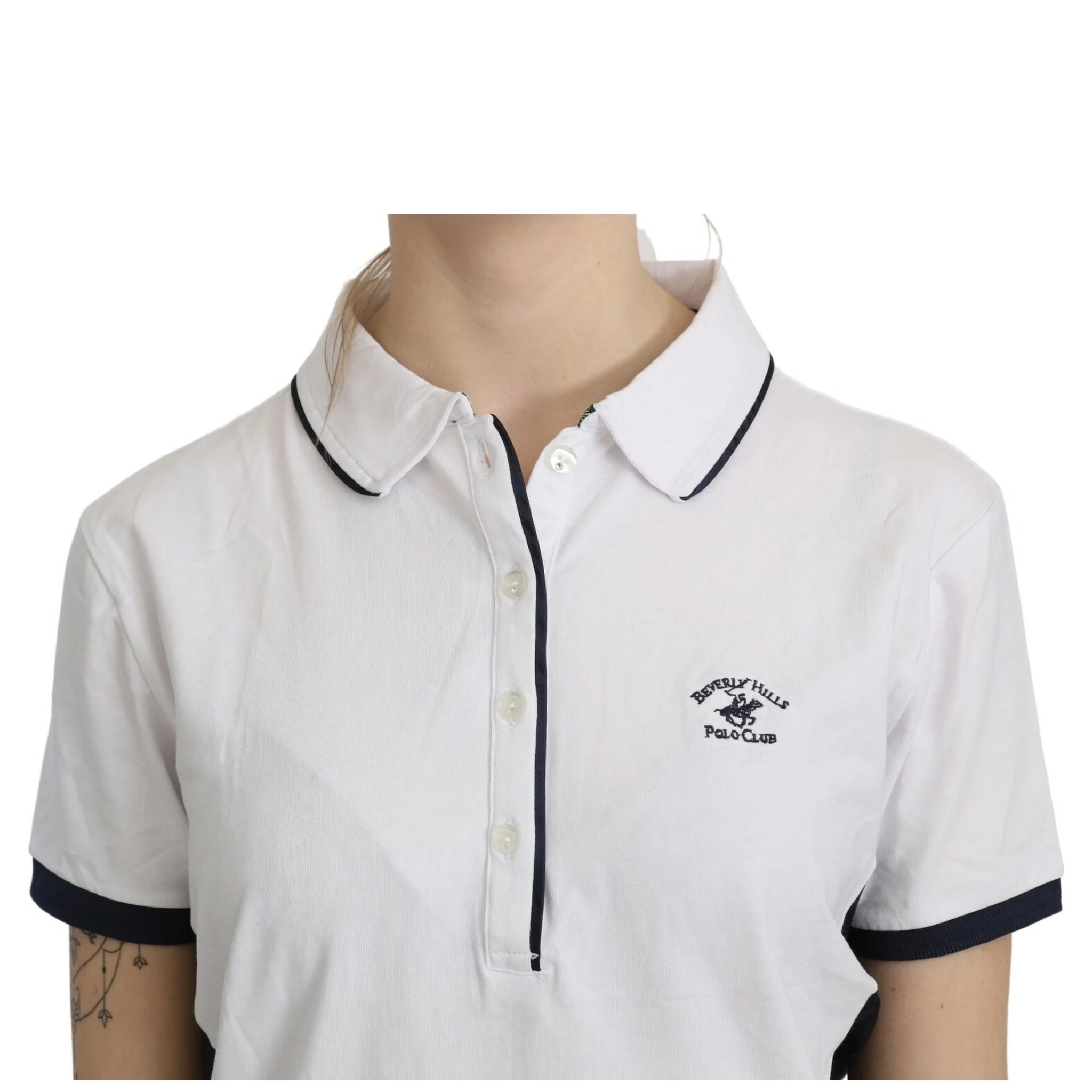 Cotton White Collared Short Sleeve Top