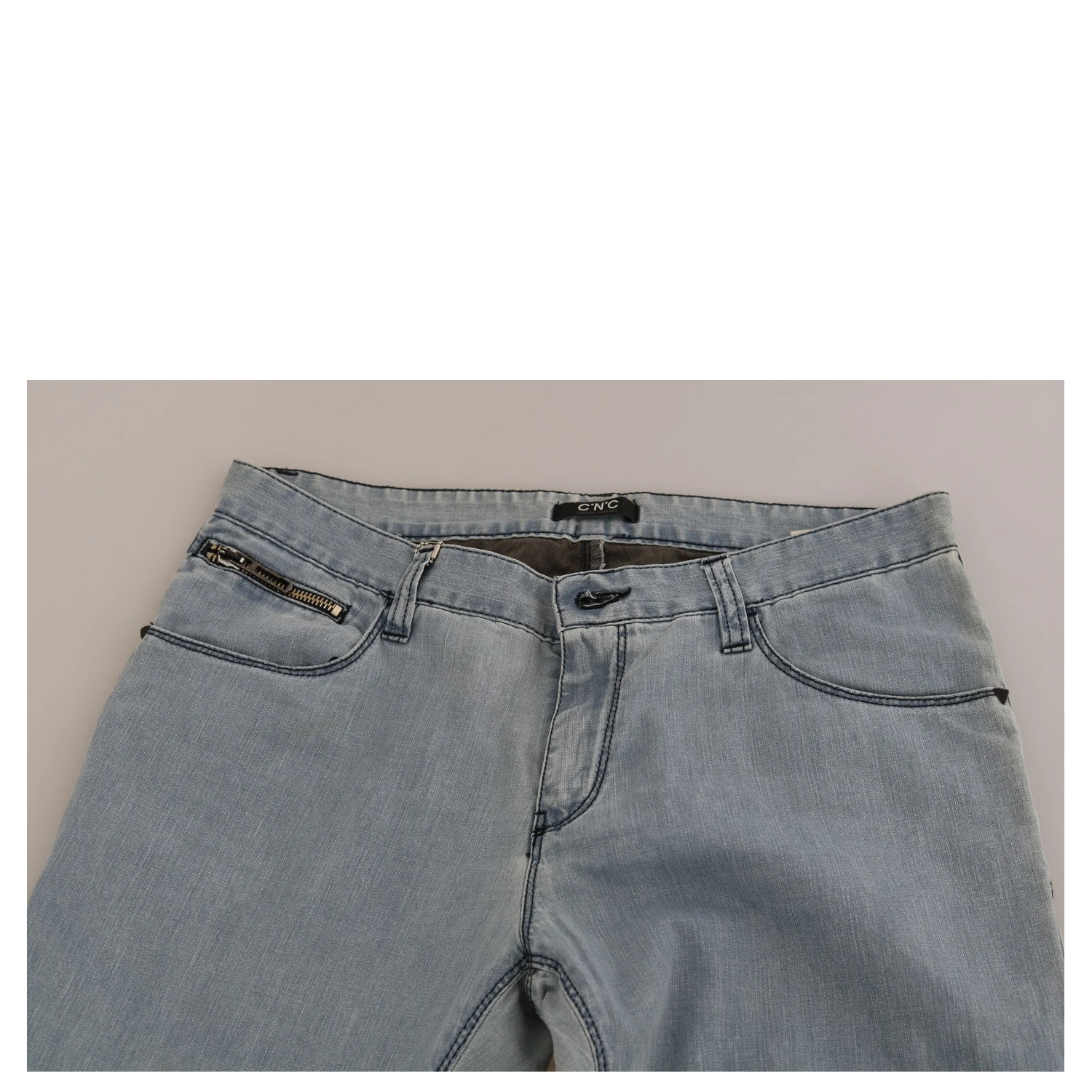 Light Blue Mid Waist Skinny Denim Jeans