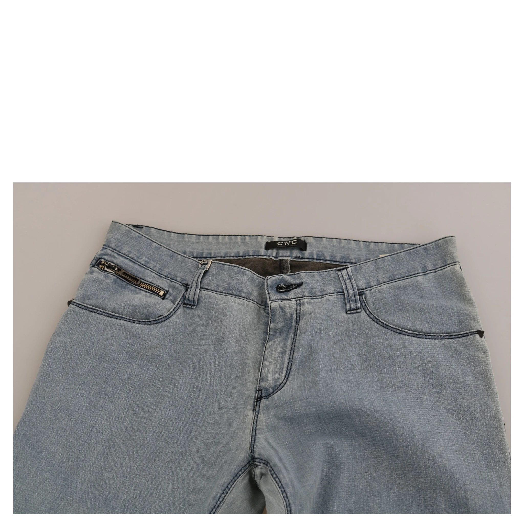Light Blue Mid Waist Skinny Denim Jeans