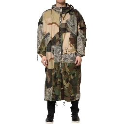Multicolor Camouflage Hooded RainCoat Jacket