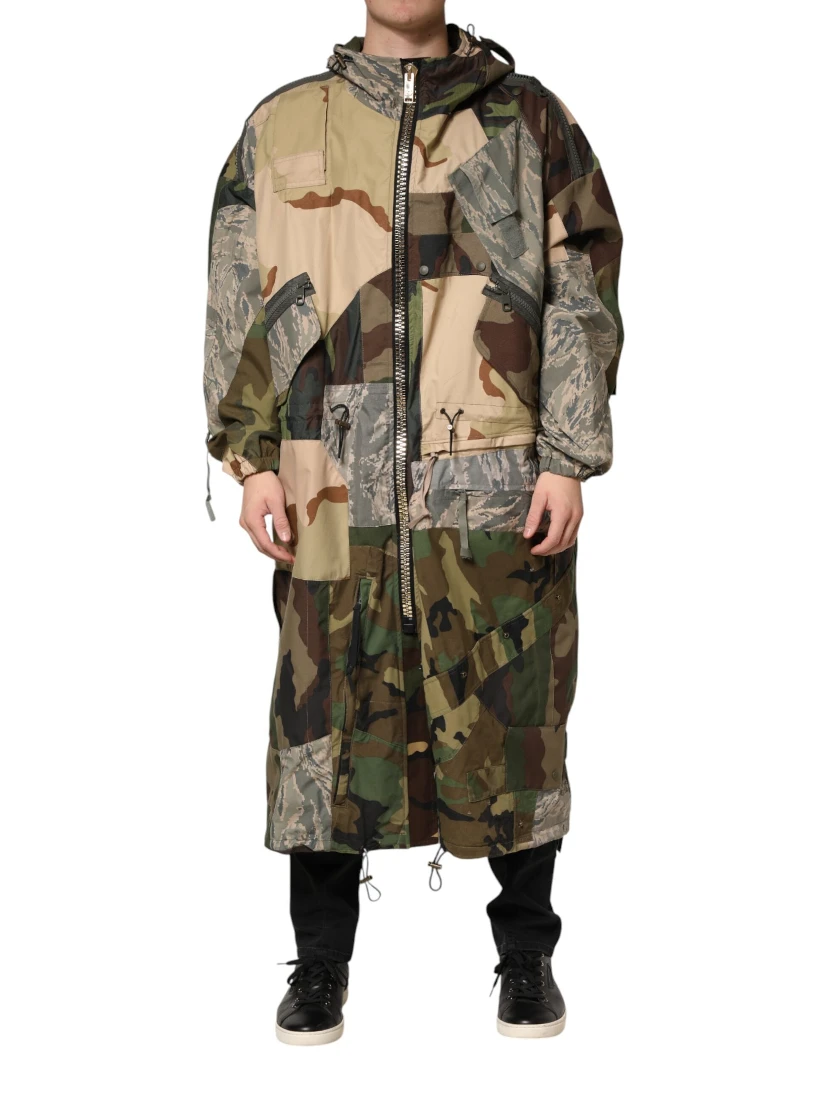 Multicolor Camouflage Hooded RainCoat Jacket