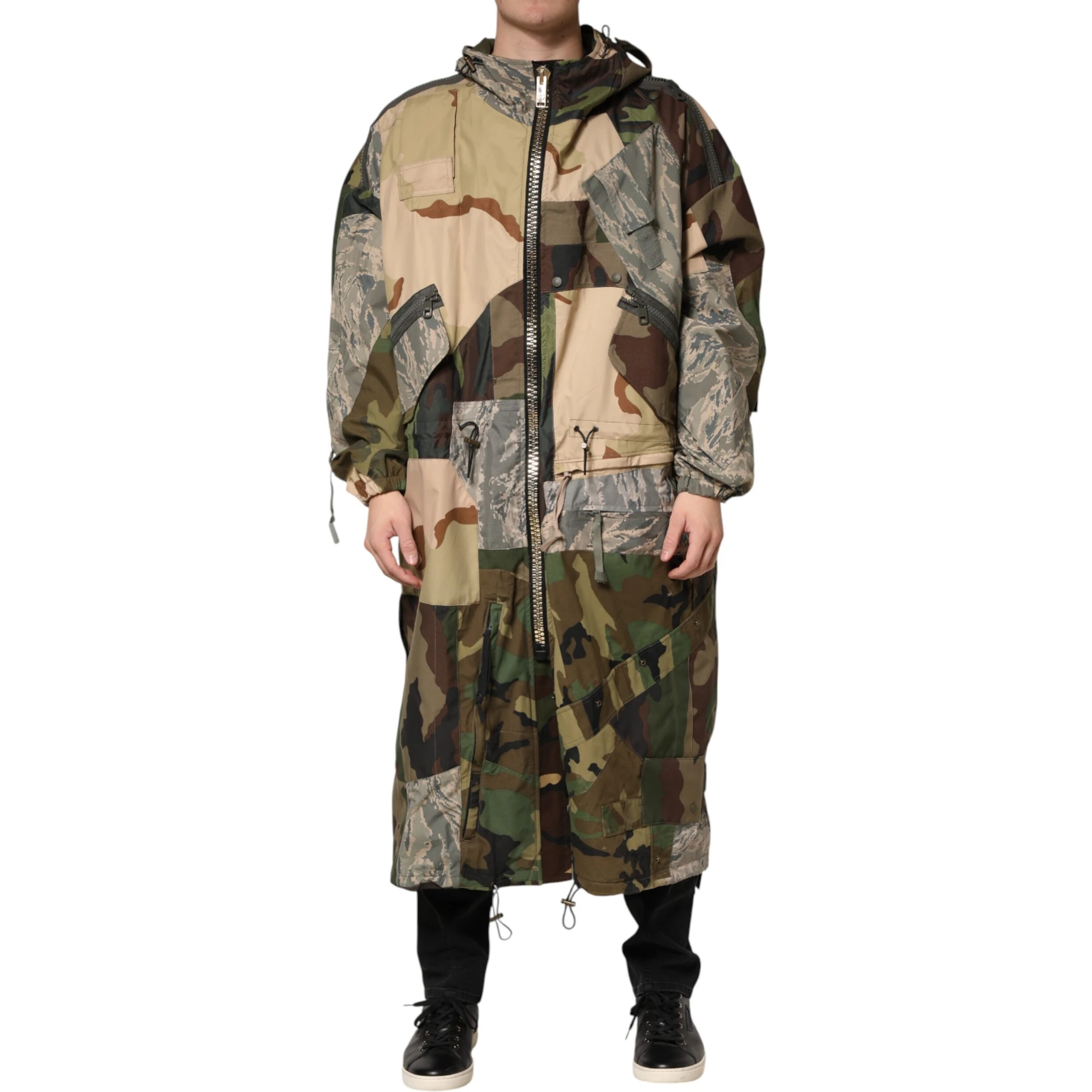 Multicolor Camouflage Hooded RainCoat Jacket