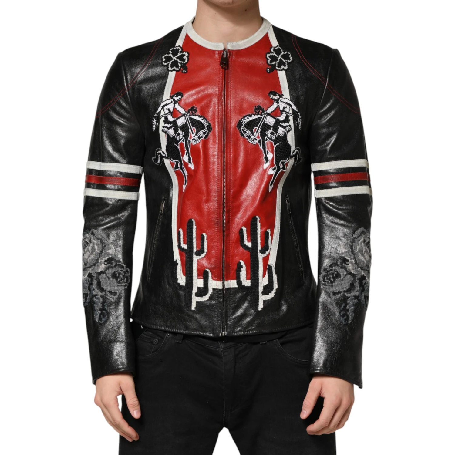 Multicolor Guns n' Roses Full Zip Men Biker Jacket