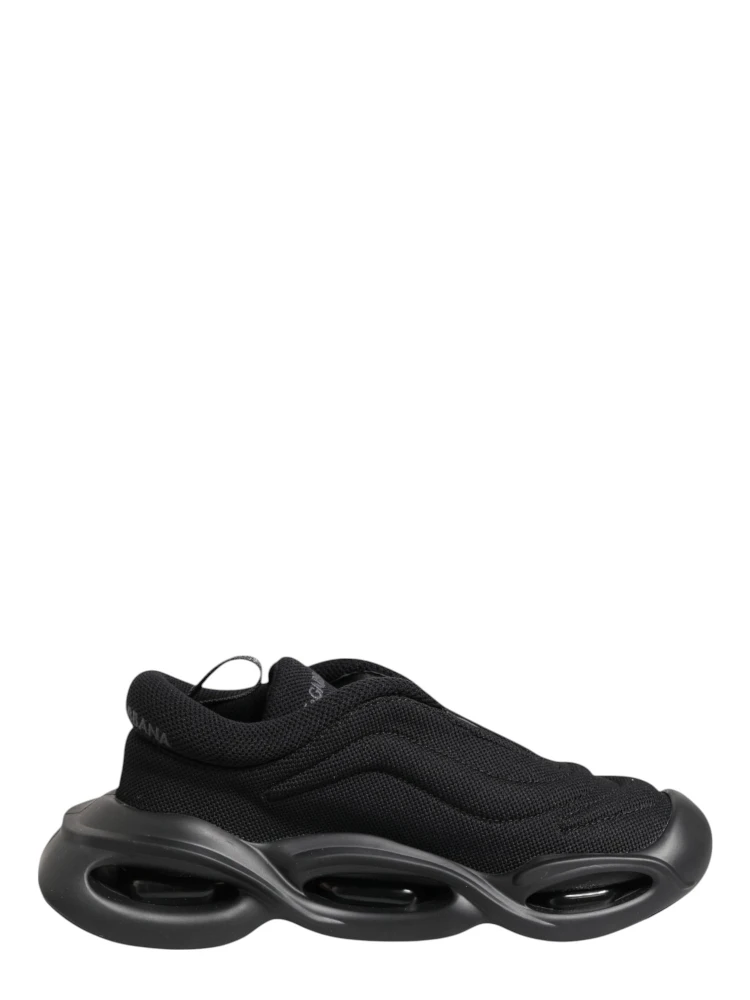 Black Slip On Low Top Wave Sneakers Shoes