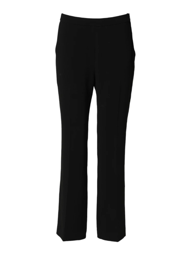 Black High Waist Zip Straight Chino Trouser Pants alternative