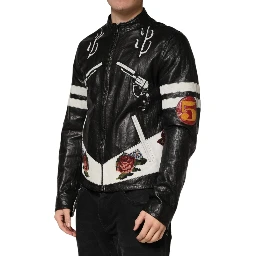 Black Guns n' Roses FullZip Men Biker Jacket
