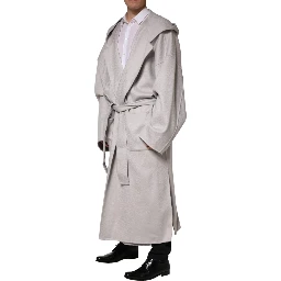 Off White Belted Long Trench Coat Men Jacket