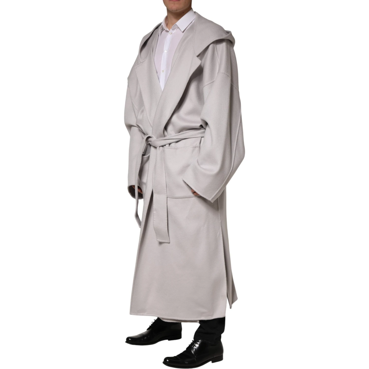 Off White Belted Long Trench Coat Men Jacket