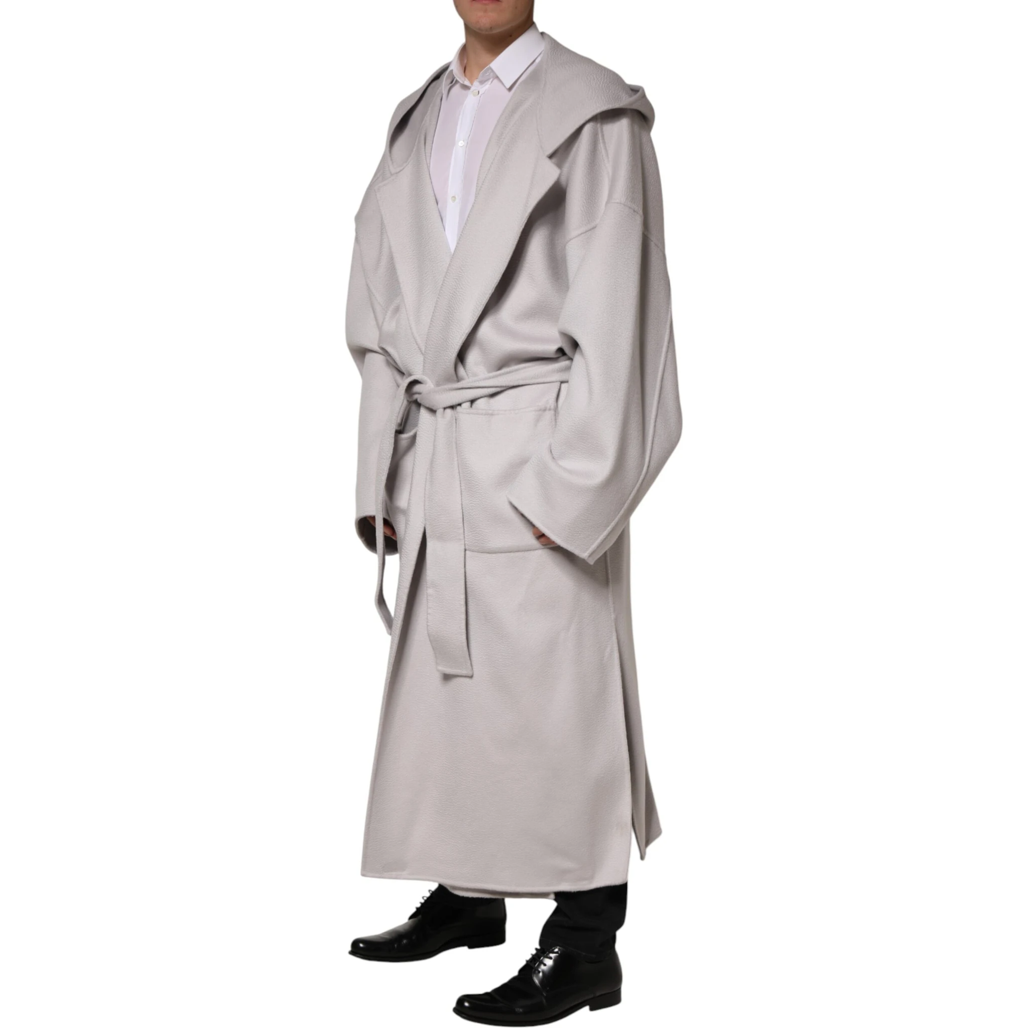 Off White Belted Long Trench Coat Men Jacket