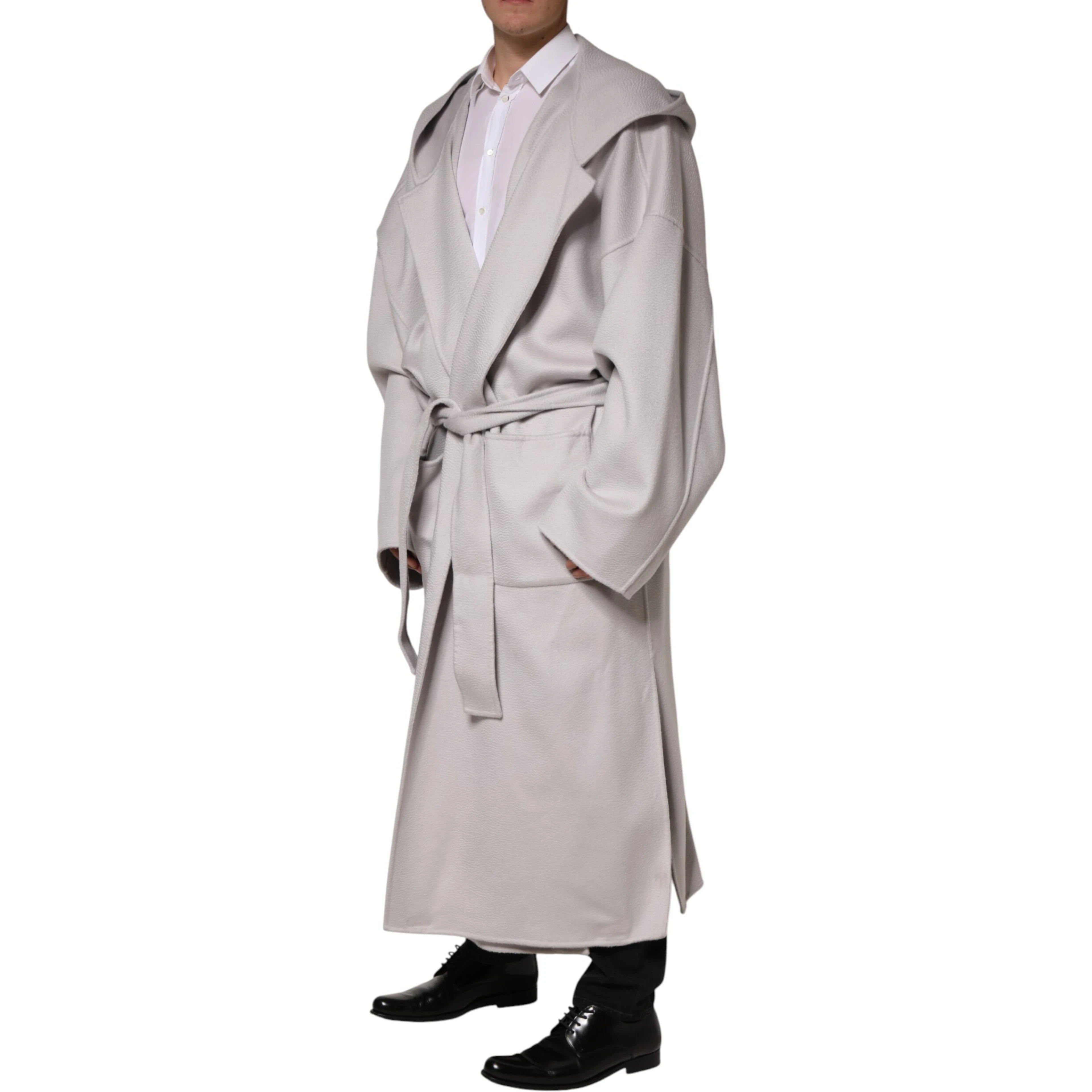 Off White Belted Long Trench Coat Men Jacket
