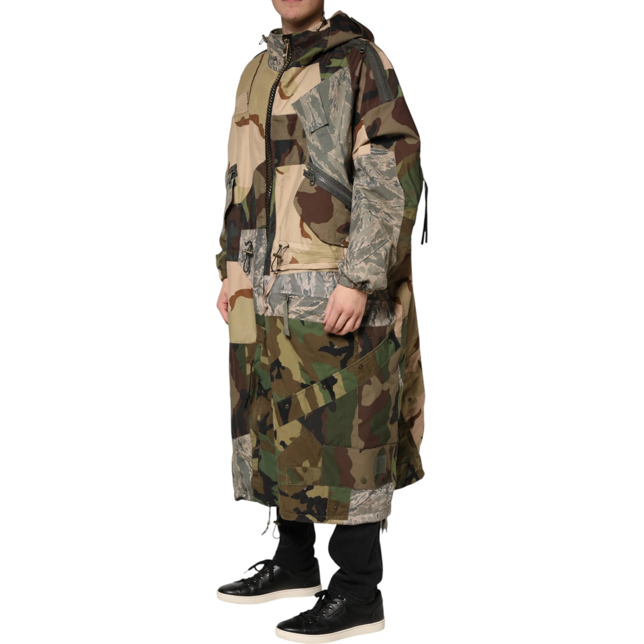 Multicolor Camouflage Hooded RainCoat Jacket