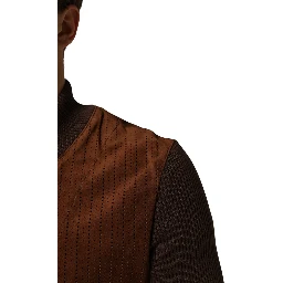 Brown Velvet Calfskin Full Zip Biker Jacket