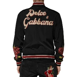 Black Pin Up Button Down Men Bomber Jacket