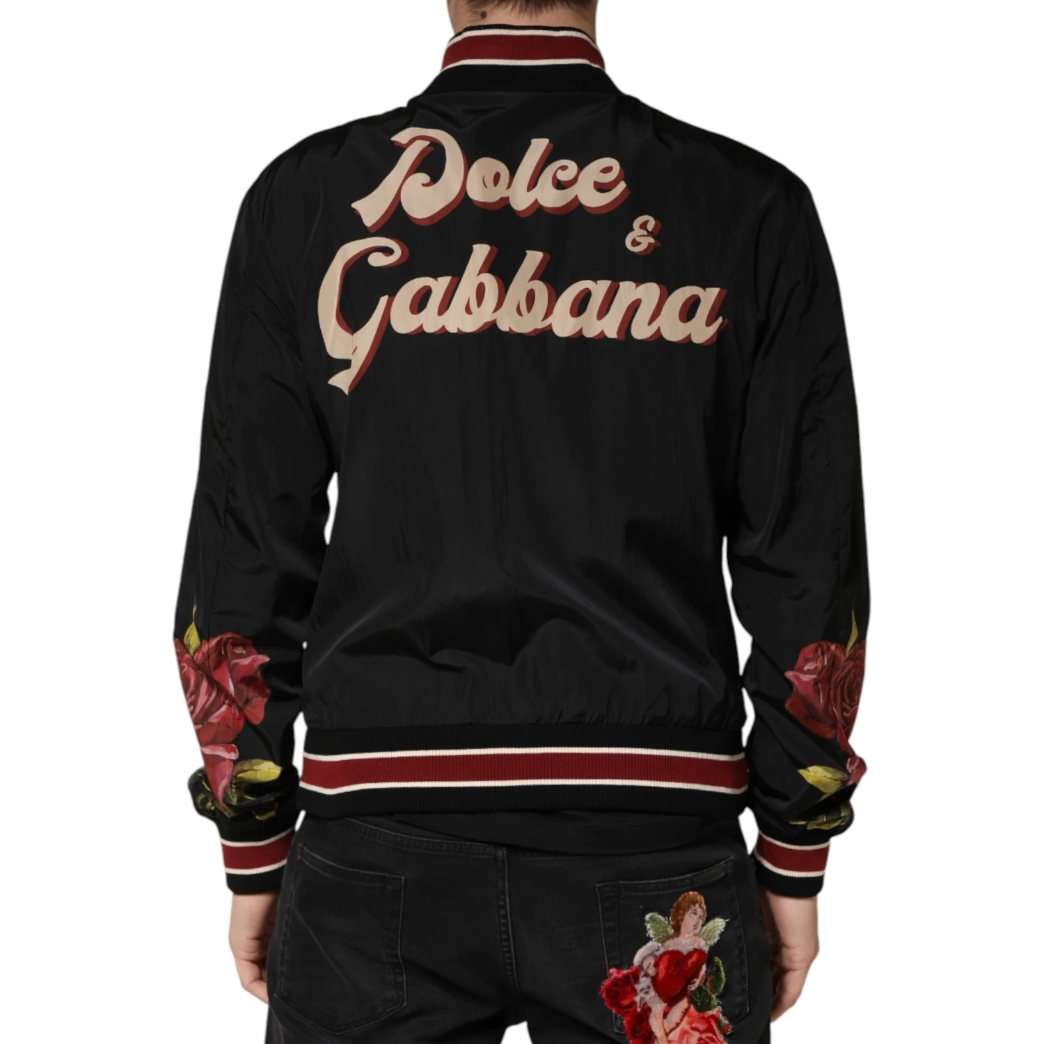 Black Pin Up Button Down Men Bomber Jacket