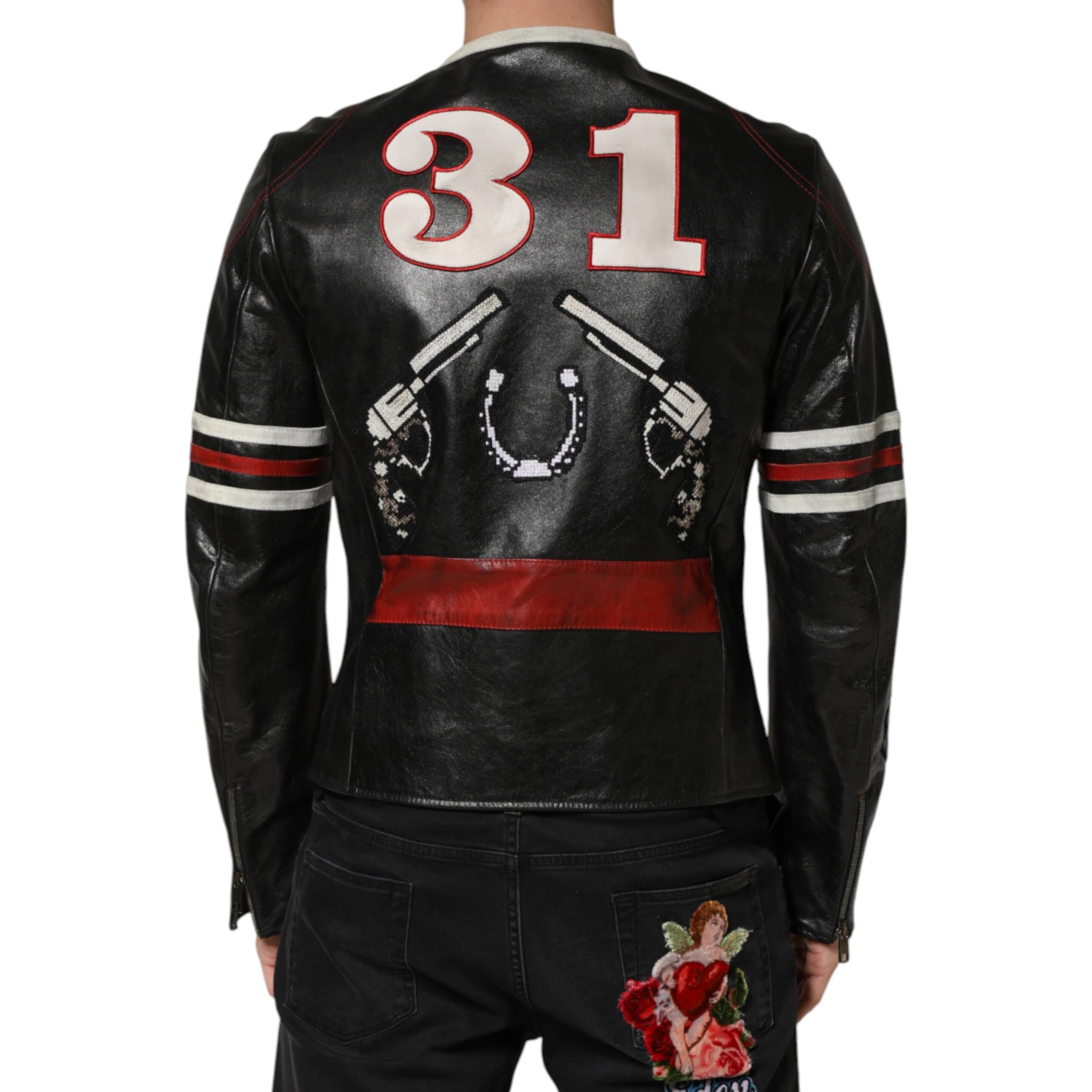 Multicolor Guns n' Roses Full Zip Men Biker Jacket