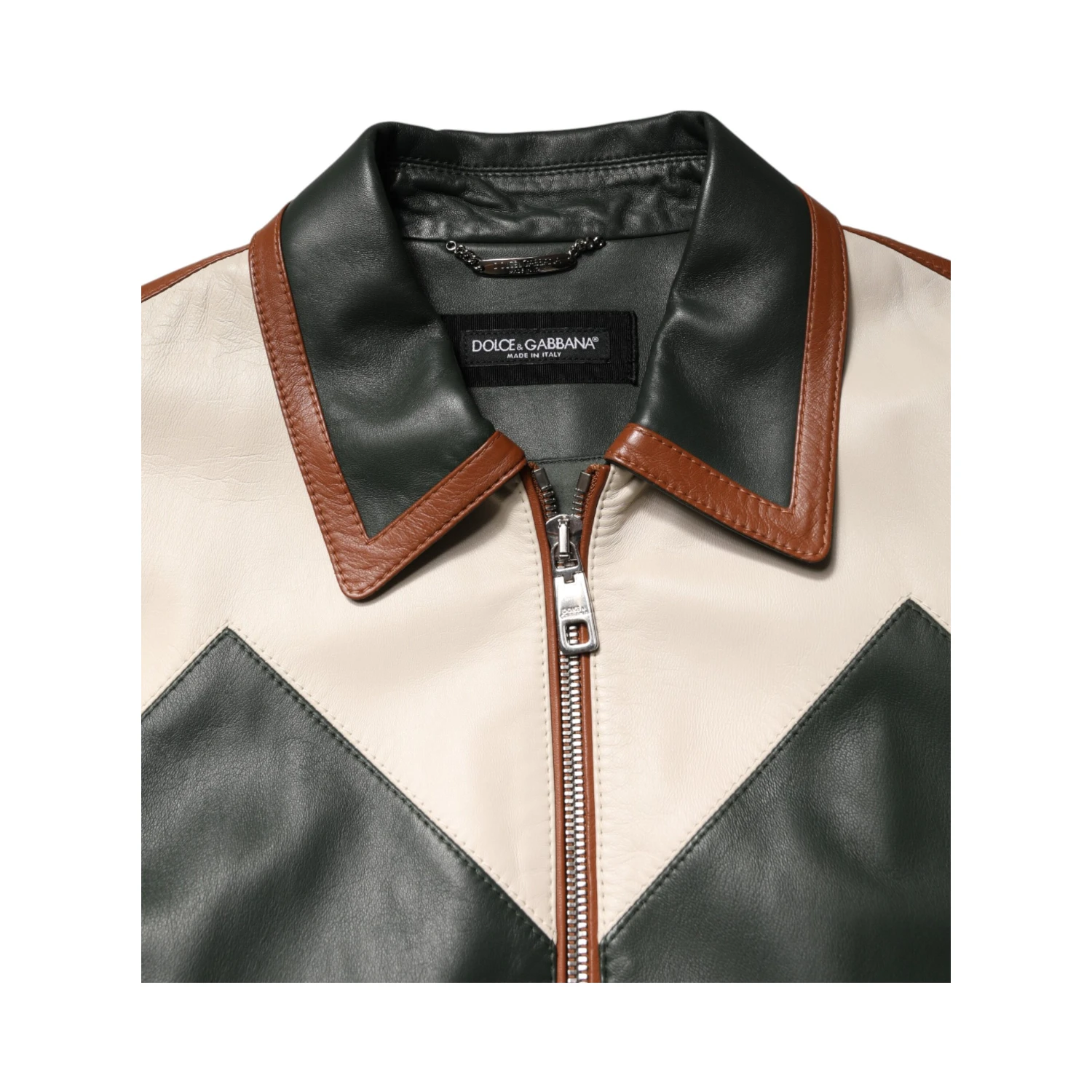Multicolor Leather Full Zip men Biker Jacket