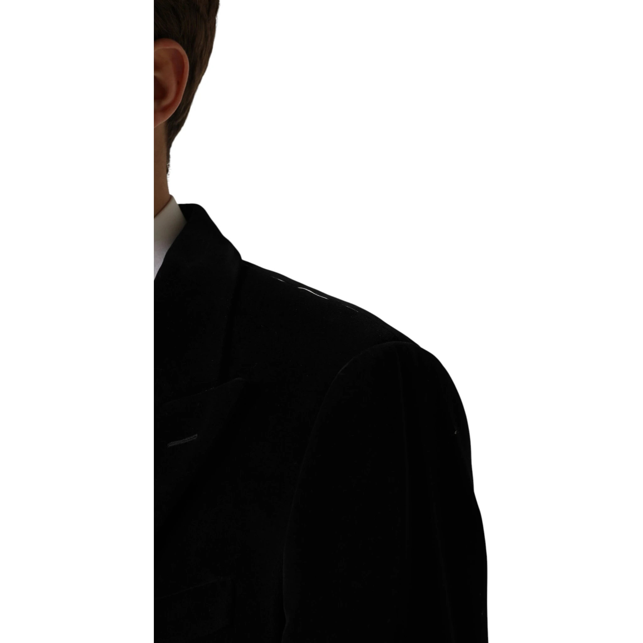 Black Cotton Velvet Long Trench Coat Jacket