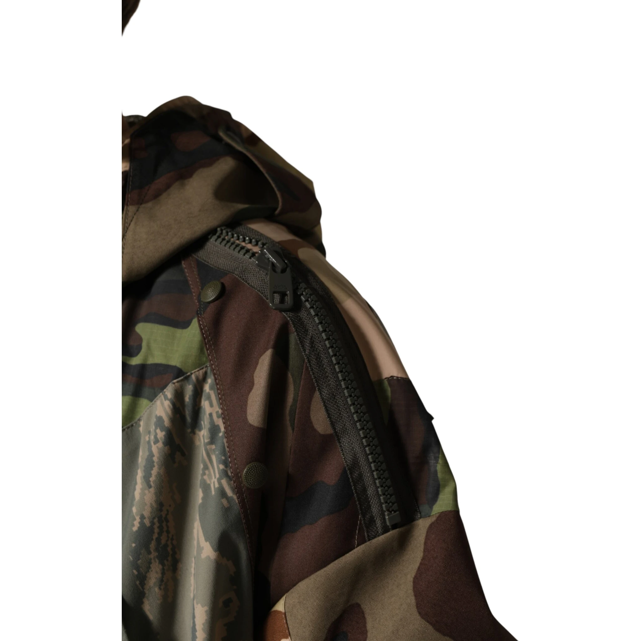 Multicolor Camouflage Hooded RainCoat Jacket