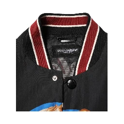 Black Pin Up Button Down Men Bomber Jacket