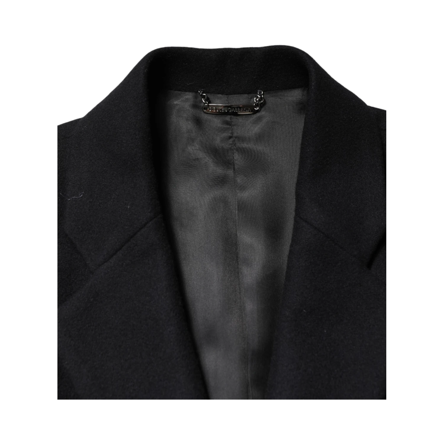 Black Wool Single Breasted Long Coat Jacket
