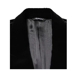 Black Cotton Velvet Long Trench Coat Jacket
