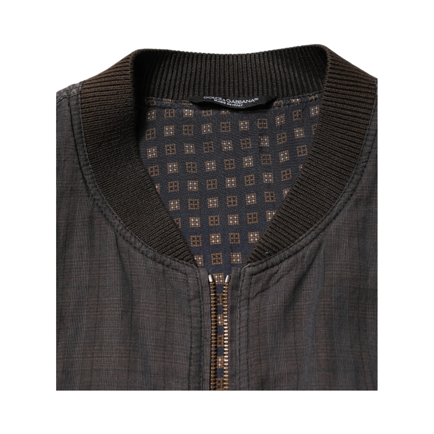 Black Stripes Cotton Full Zip Bomber Jacket