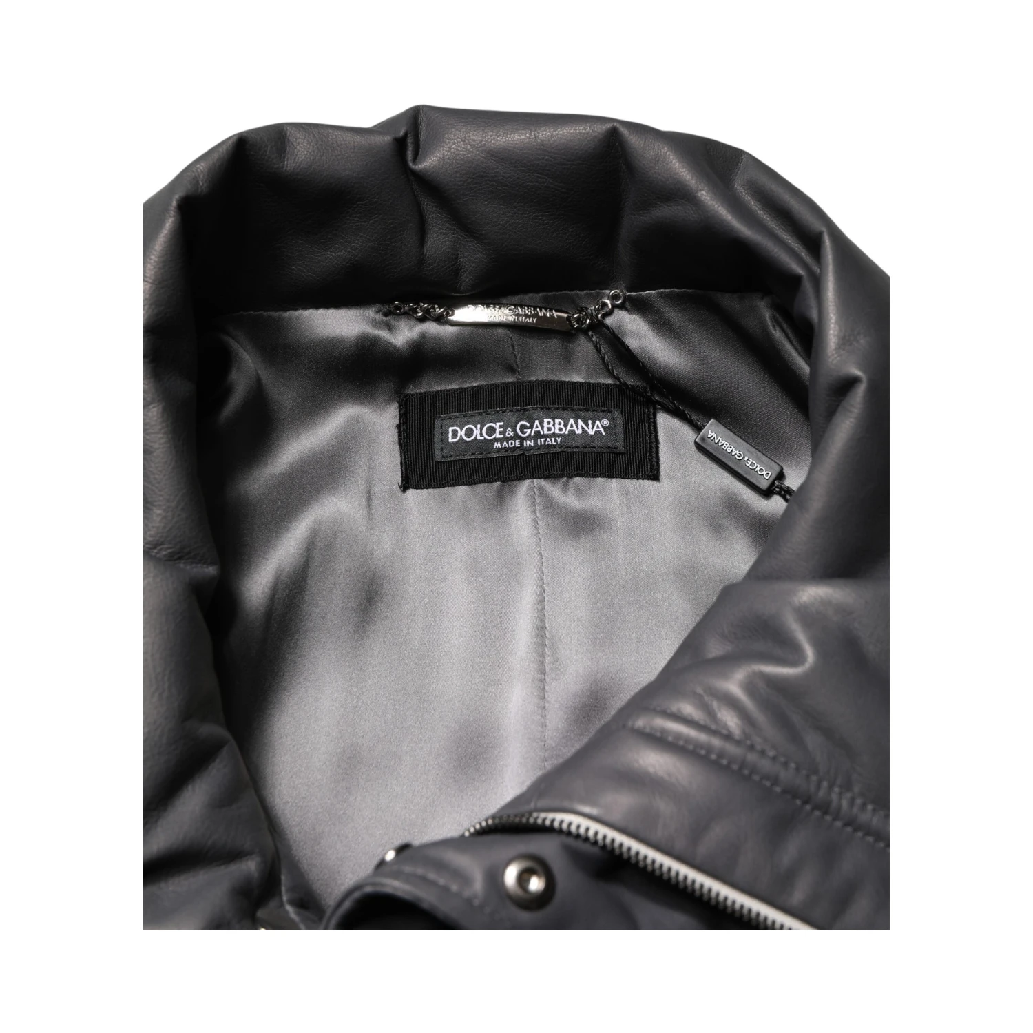 Black Leather Collared Trench Coat Jacket