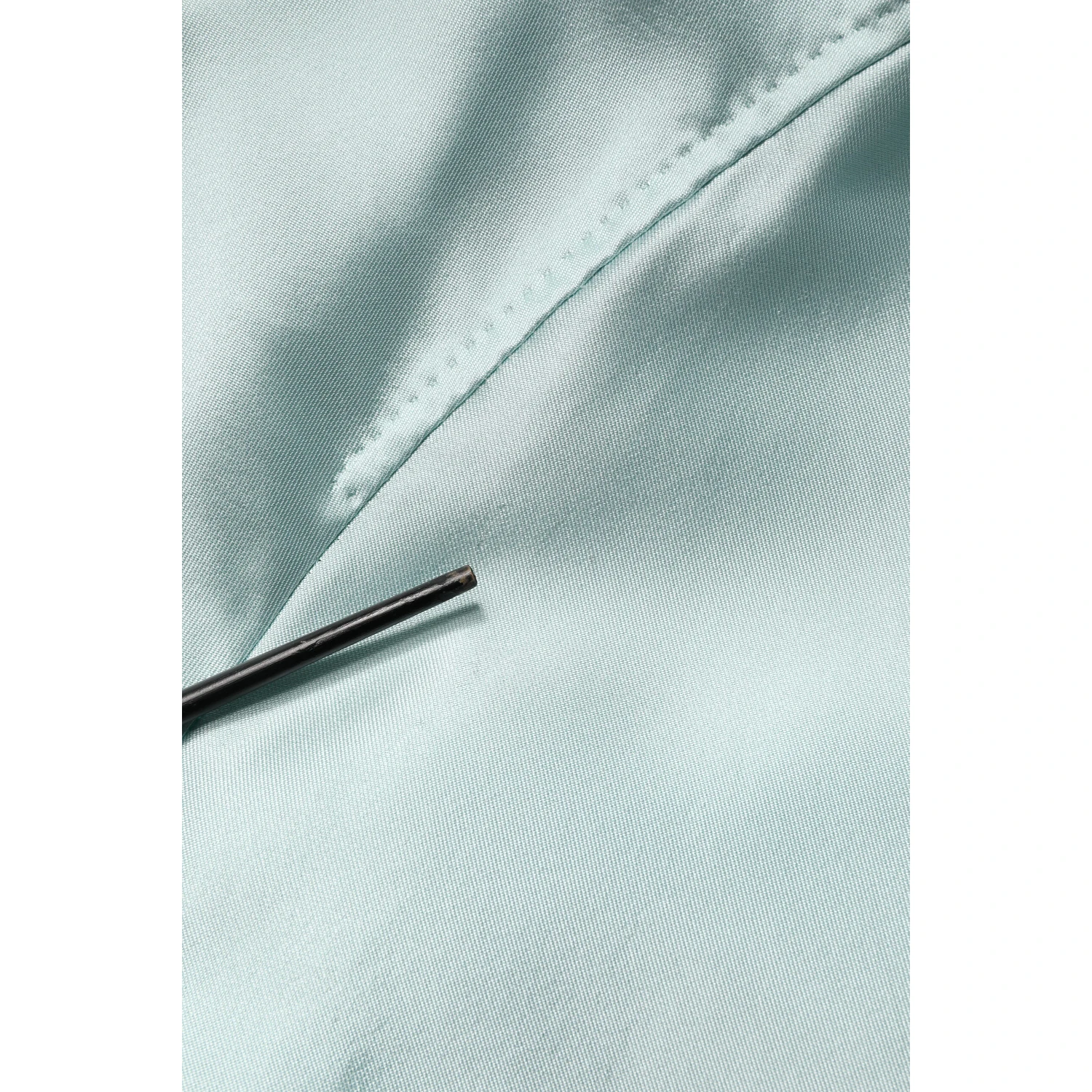 Teal Satin Collared Long Trench Coat Jacket