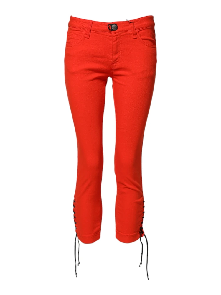Red Mid Waist Skinny Cropped Trouser Jeans alternative