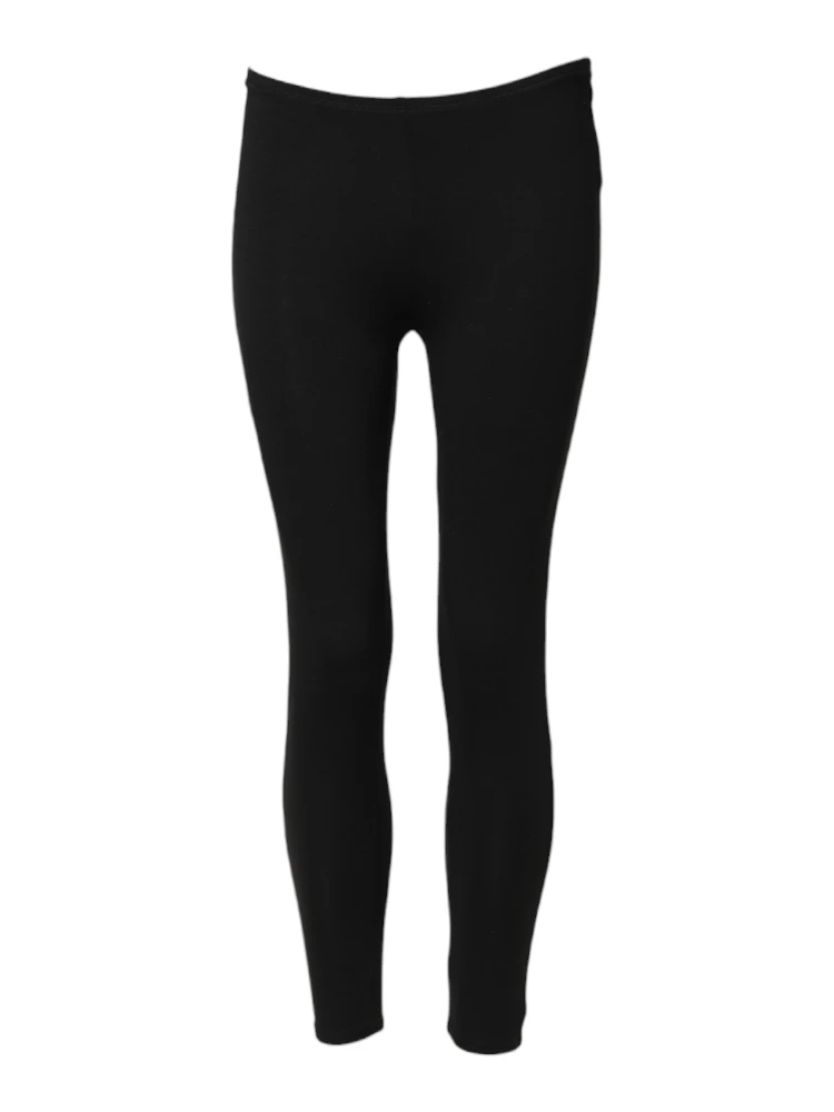 Black Skinny Mid Waist Leggings Cropped Trouser Pants alternative