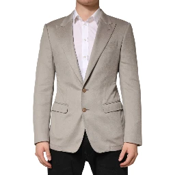Gray Cashmere Single Breasted Jacket Blazer
