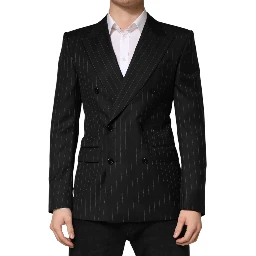 Black Stripes Double Breasted 2Button Blazer