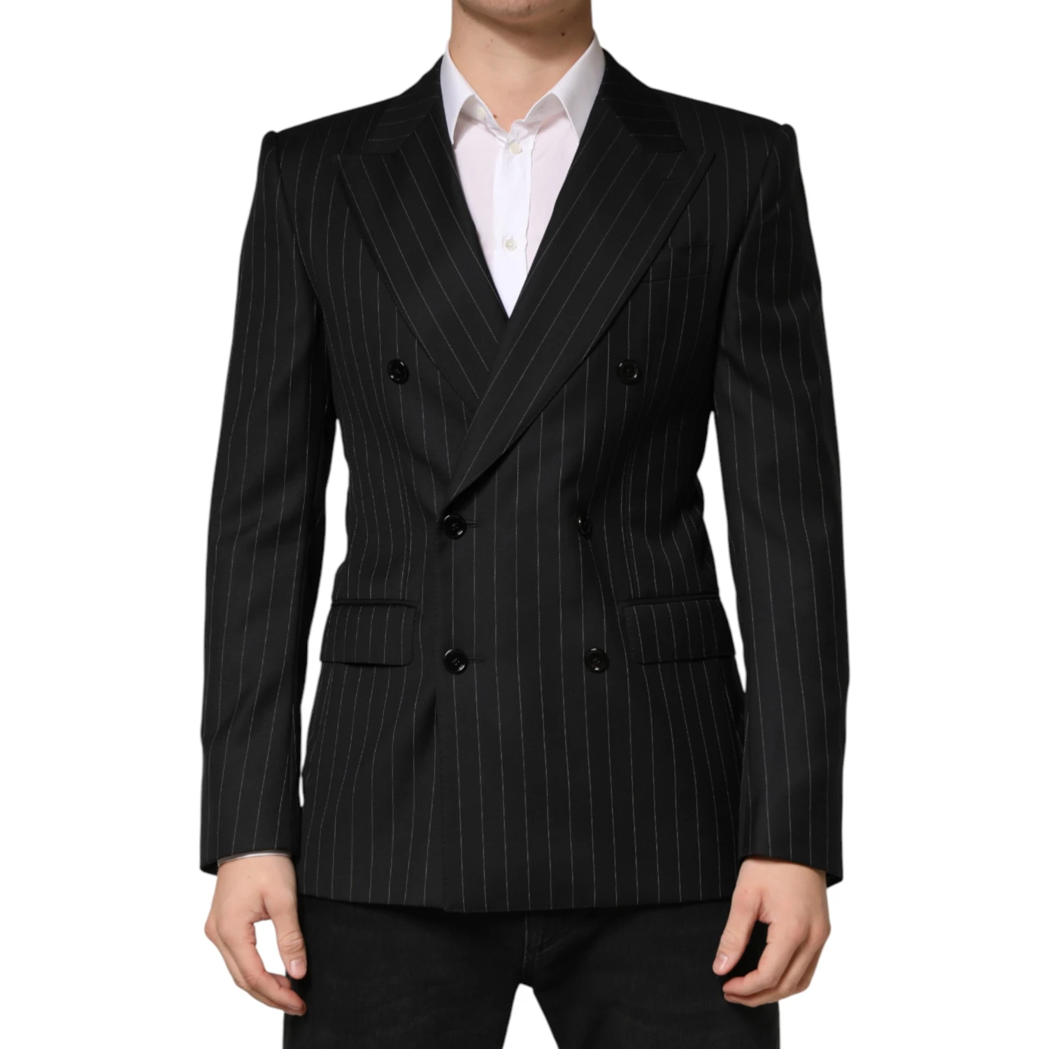 Black Stripes Double Breasted 2Button Blazer