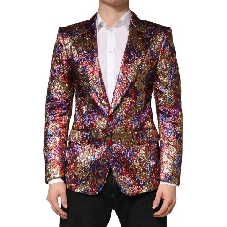 Multicolor Jacquard Single Breasted Blazer