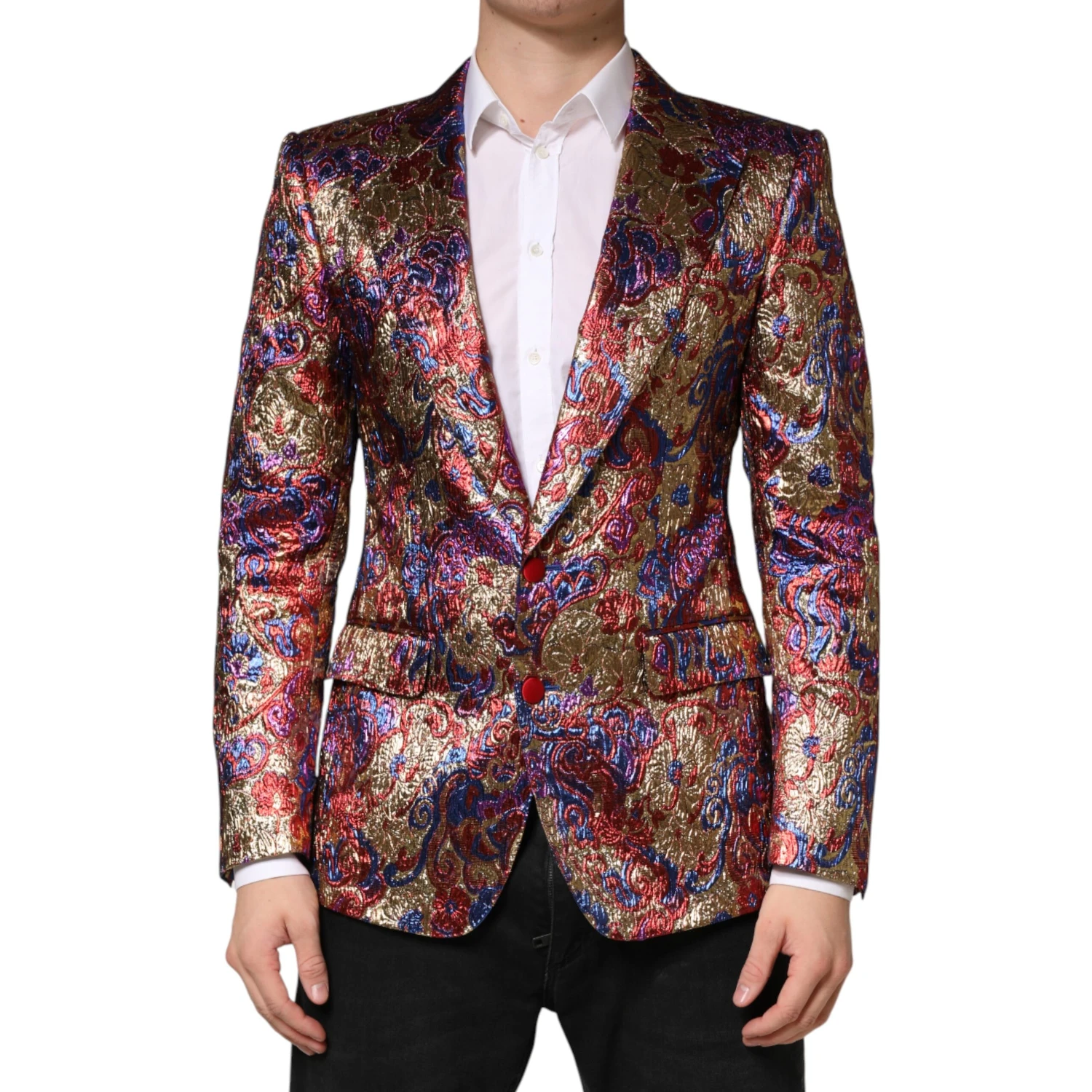 Multicolor Jacquard Single Breasted Blazer