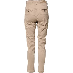Beige Lyocell Skinny High Waist Chino Casual Pants