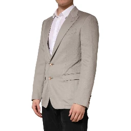 Gray Cashmere Single Breasted Jacket Blazer