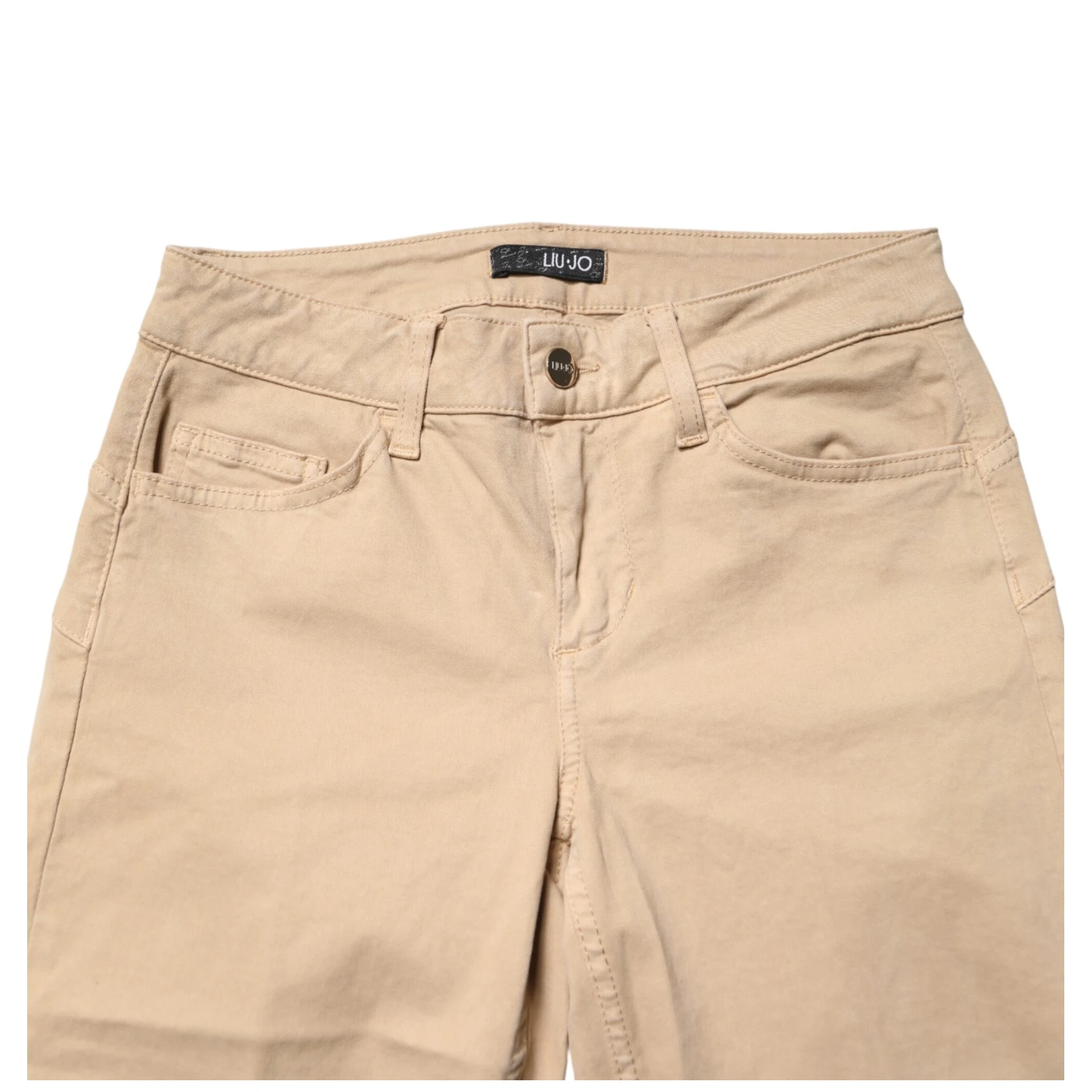 Beige Skinny Low Waist Denim Casual Trouser Jeans